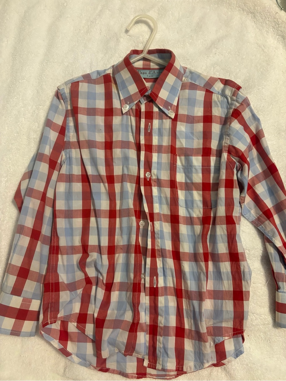 Papo d'Anjo Red and Light Blue Plaid Button-Down Shirt